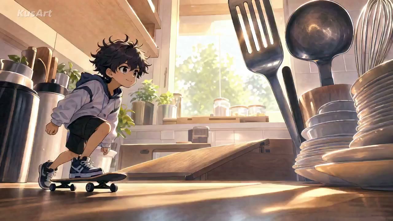 Miniature Skateboard Kitchen Adventure